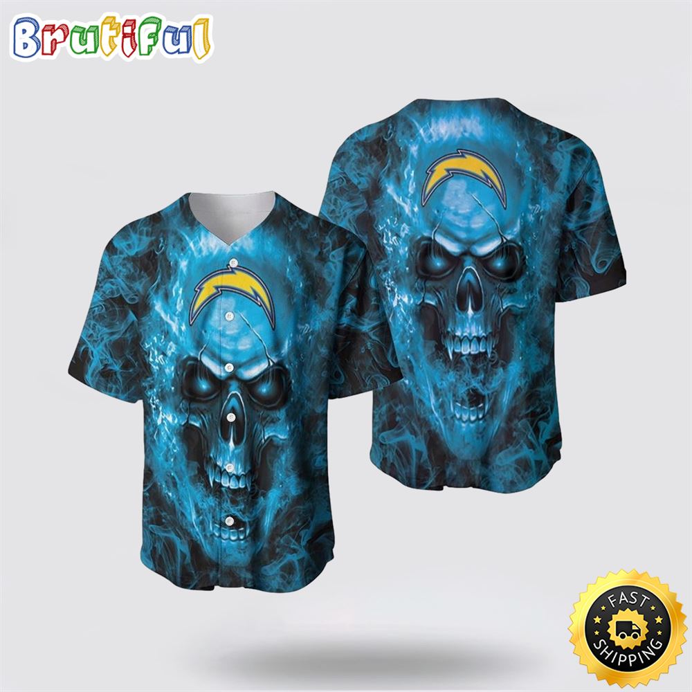 NFL Los Angeles Chargers Baseball Jersey Skull Unleash Your Team Spirit With Trendy Designs