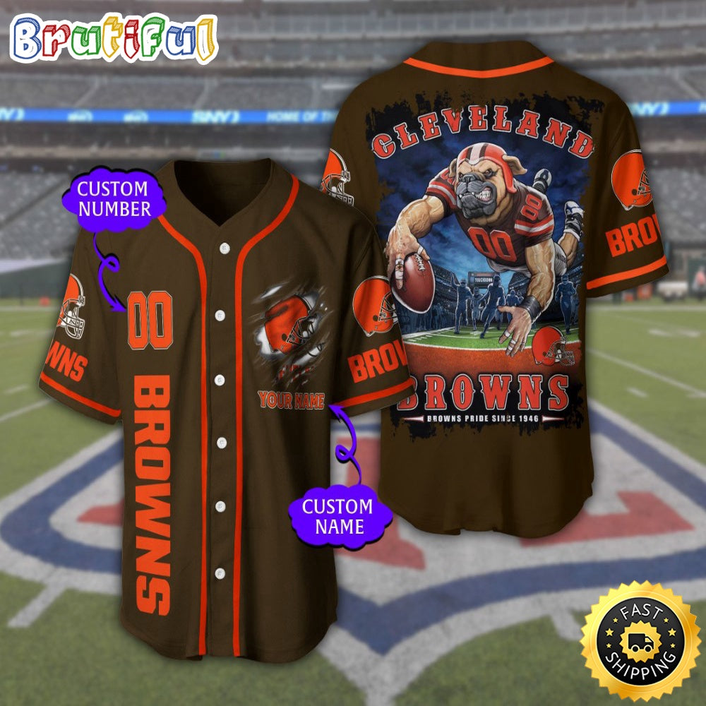 Personalized NFL Cleveland Browns Baseball Jersey Iconic Baseball Wear