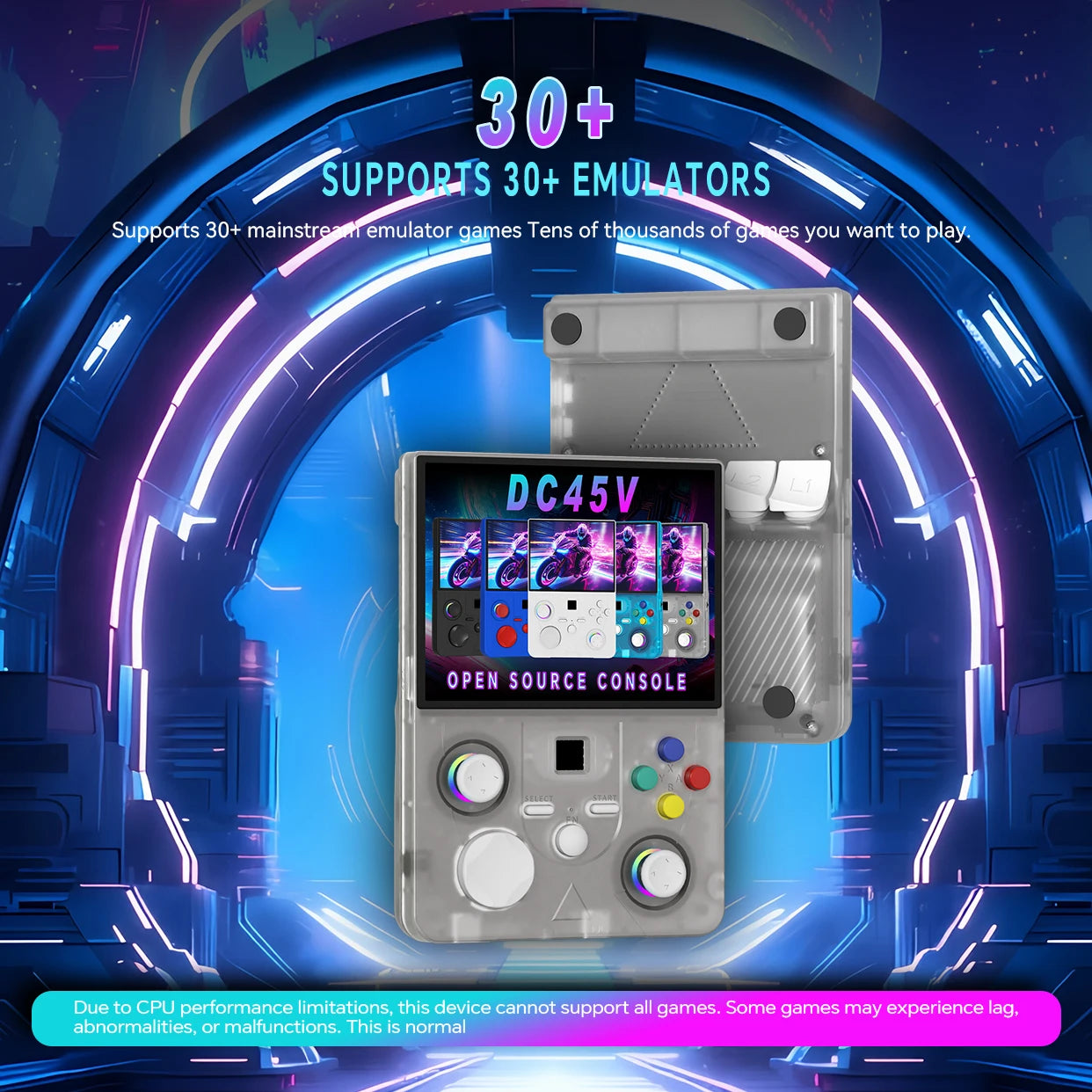 Retro Handheld Game Console 4.5" IPS Screen 18000+Games RGB Light 3D Hall Joystick 4000mAh Support WIFI Portable Game Console