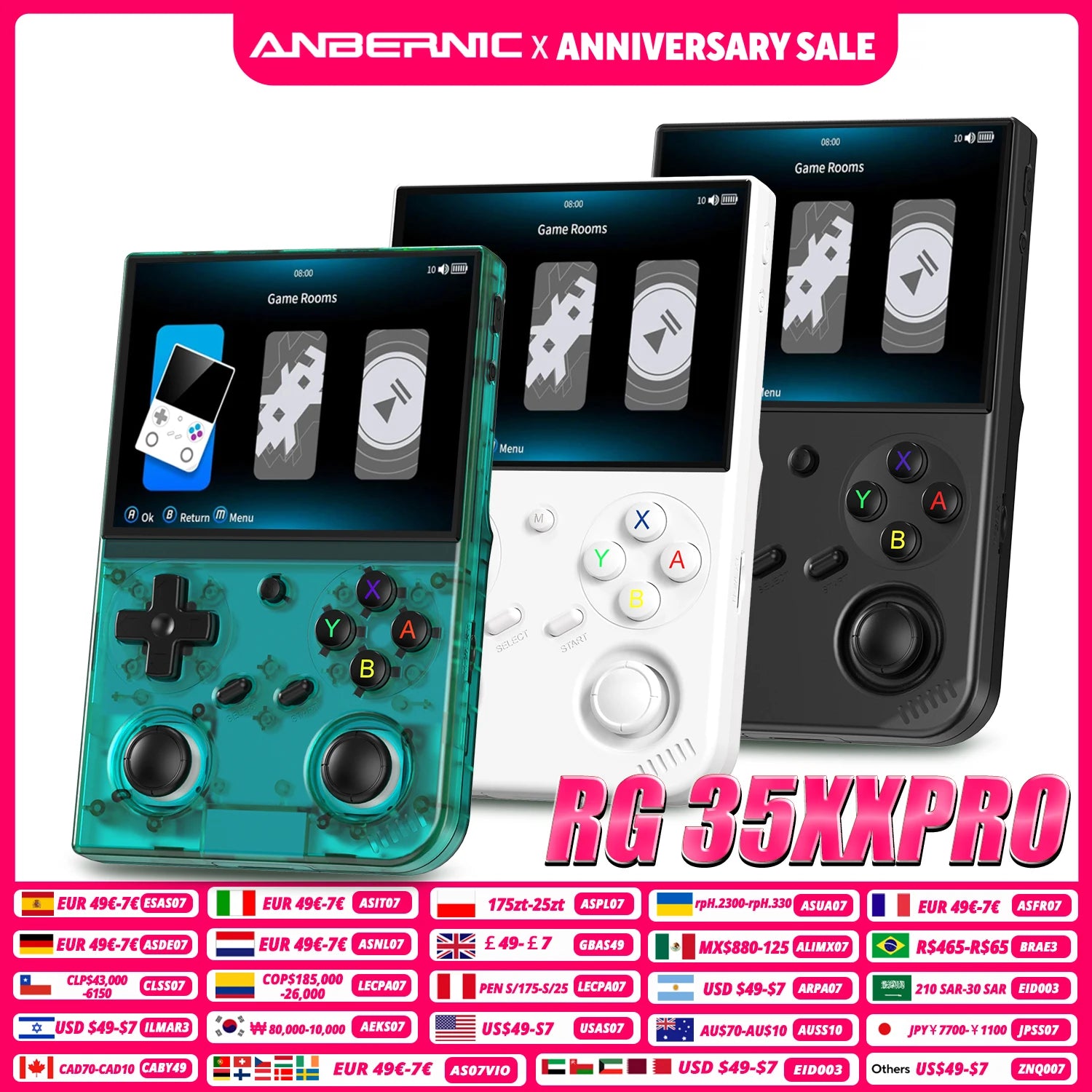 Anbernic RG 35XXPRO 64 Bit Handheld Game Players 3.5'' IPS Screen Linux System Video Game Console Portable Simulator 64G HD-Out