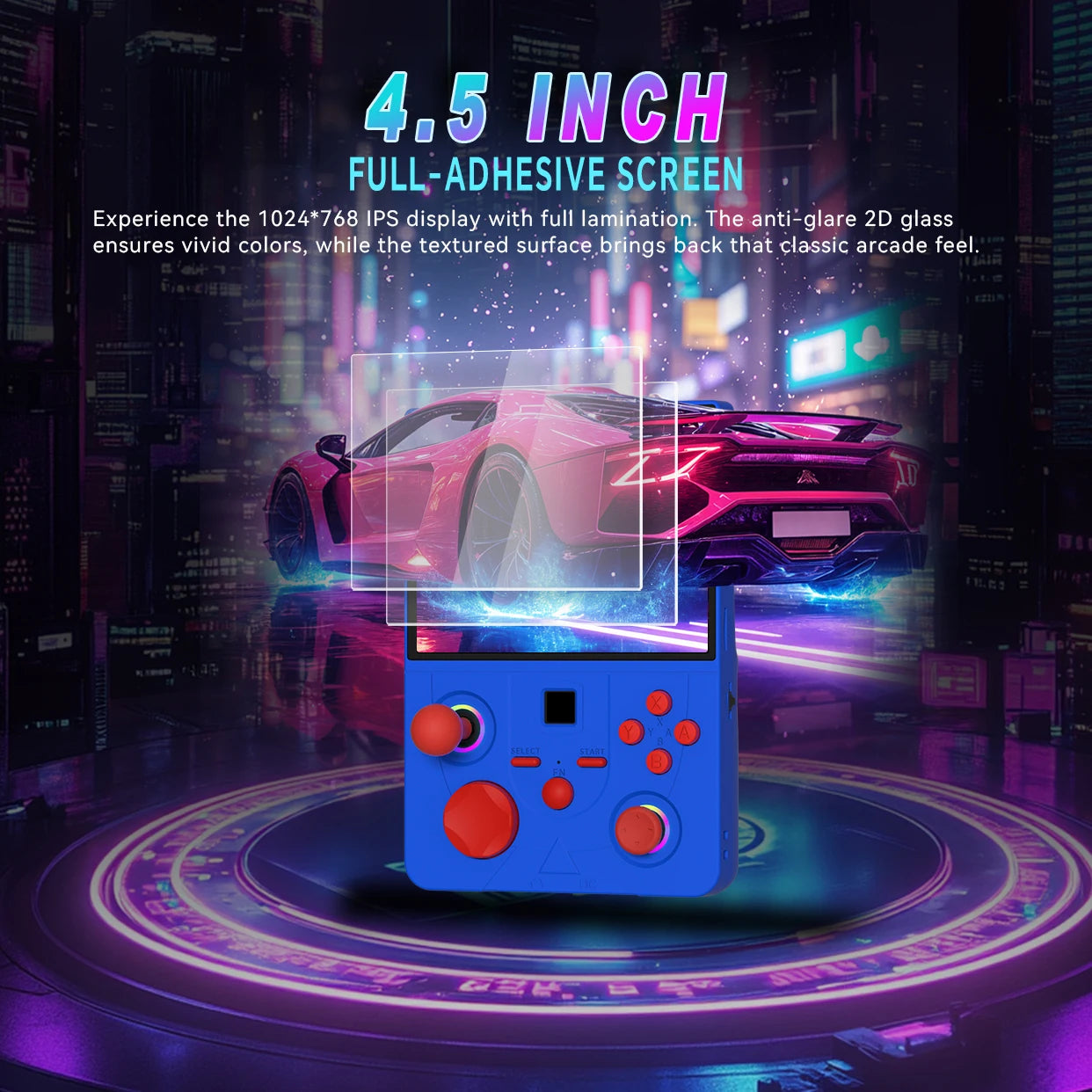 Retro Handheld Game Console 4.5" IPS Screen 18000+Games RGB Light 3D Hall Joystick 4000mAh Support WIFI Portable Game Console