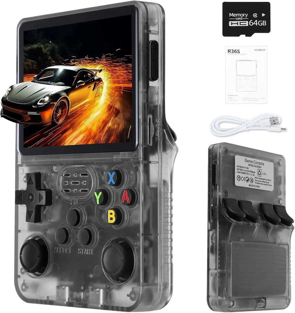 FLLAPT R36S Retro Handheld Video Game Console Linux System 3.5 Inch IPS Screen Portable Pocket Video Player 128GB 64GB Game