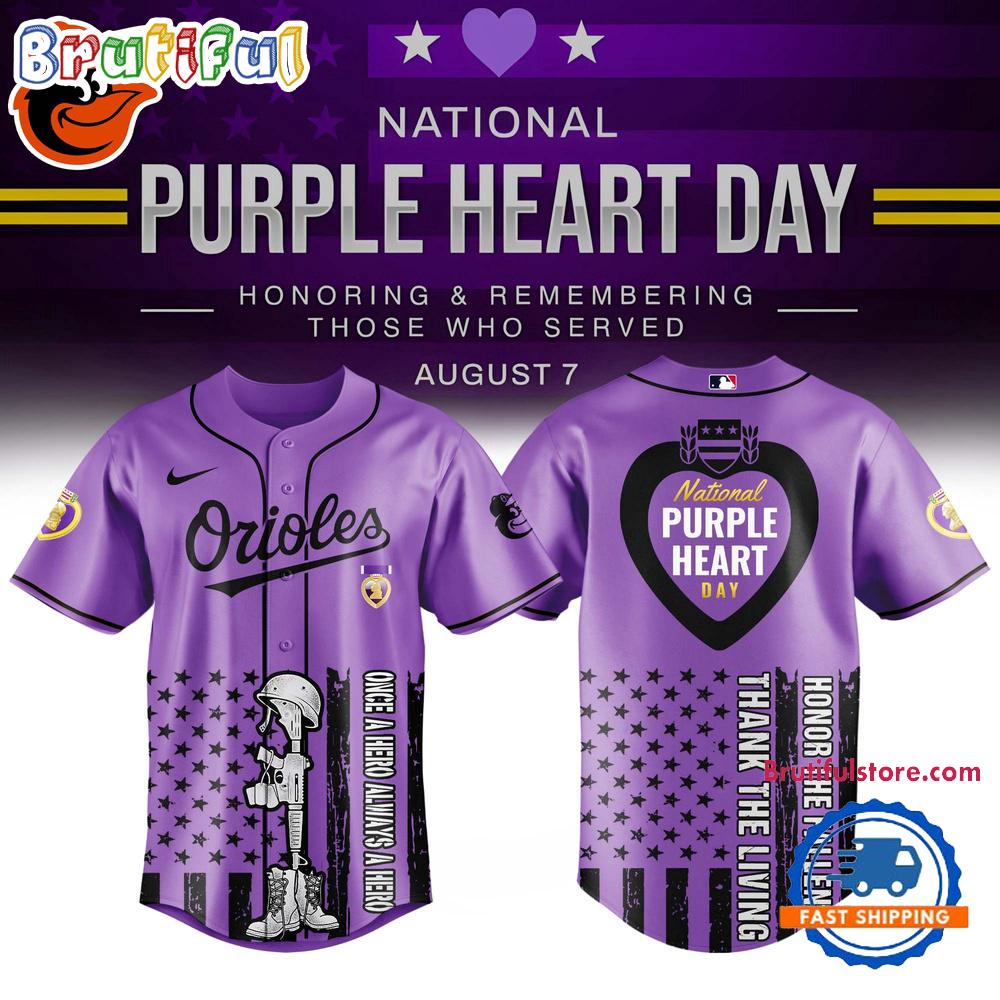 Baltimore Orioles Purple Heart Day Baseball Jersey