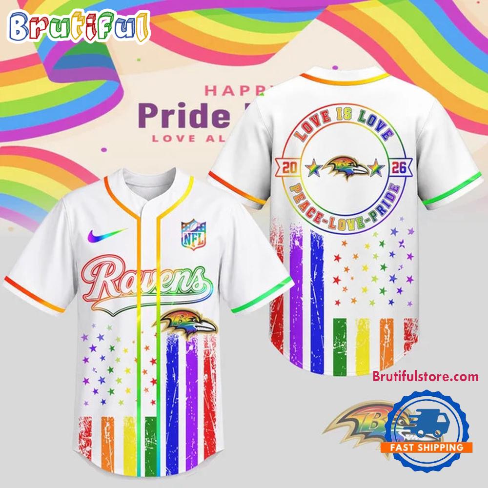 Baltimore Ravens 2026 NFL Pride Love Limited Edition Baseball Jersey