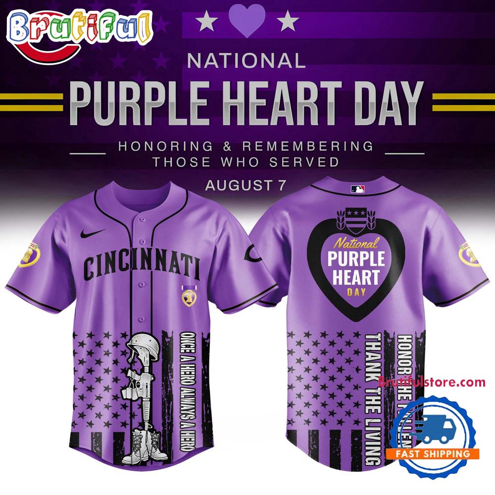 Cincinnati Reds Purple Heart Day Baseball Jersey