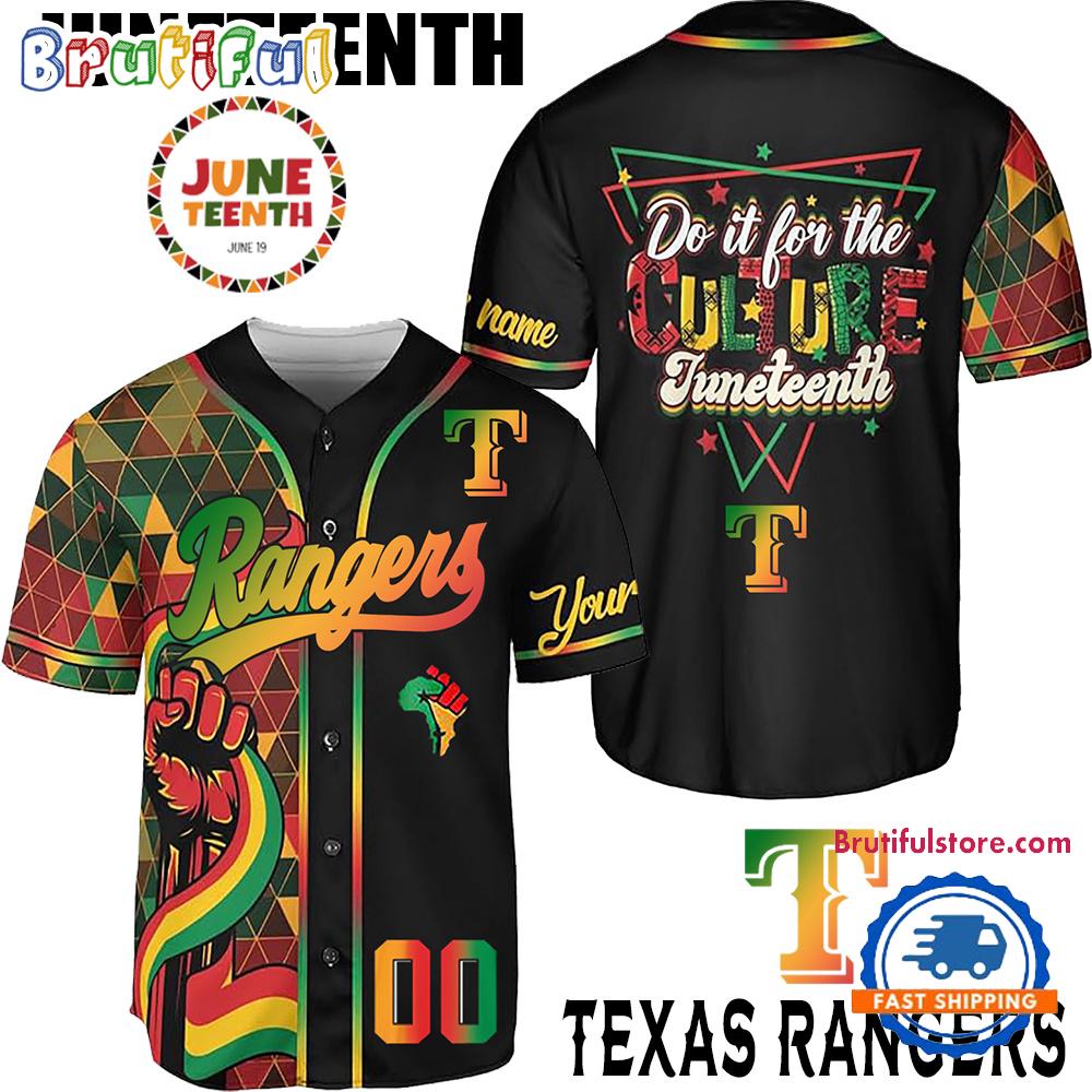 Juneteenth Day x Texas Rangers 2025 Baseball Jersey Shirt