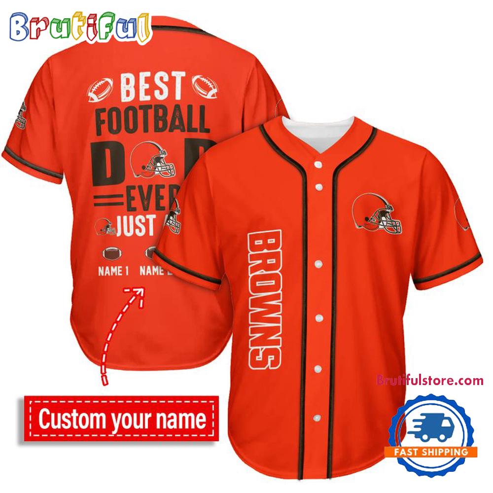 NFL Cleveland Browns Best Dad Ever Baseball Jersey