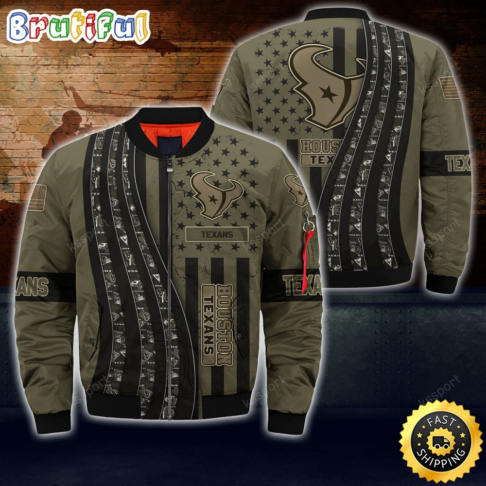 NFL Houston Texans Bomber Jacket Camo For Fans